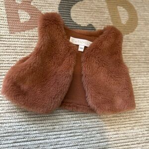 Rachel Zoe Kids Tan Faux Fur Vest